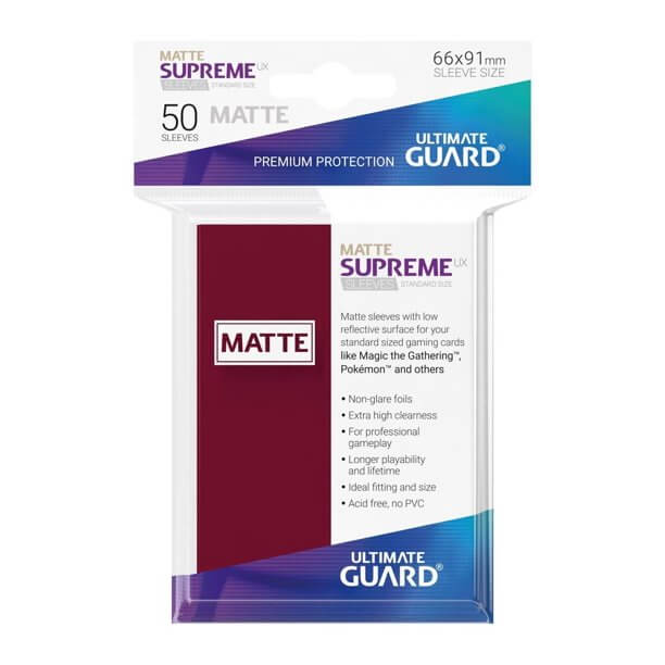 Ultimate Guard 50 - Supreme UX Sleeves Standard Size - Burgundy - HobbyX Store