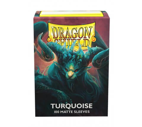 Dragon Shield 100- Standard Deck Protector Sleeves - Matte Turquoise - HobbyX Store